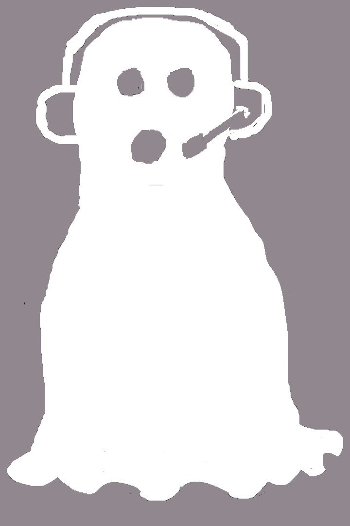 ghost with headset
